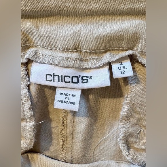 Chico's Tan Pull-On Slim Rivet Ankle Pants - Picture 5 of 5